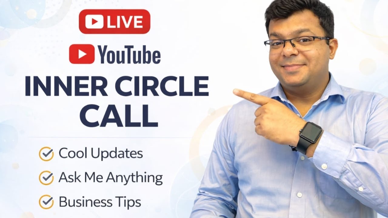 3- Cool Updates, Ask me Anything, Business Tips | YouTube Inner Circle Call | Tarun Agarwal