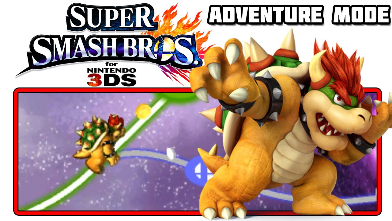 Super Smash Bros For 3DS: Adventure Mode - Bowser Gameplay + Bowser Jr Unlock! [Part 4]