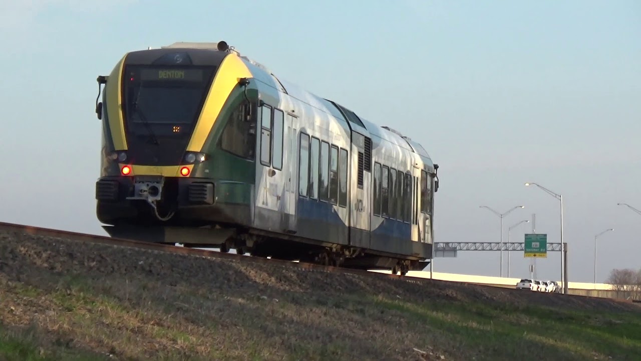 DCTA A-Trains Passing over Lewisville Lake