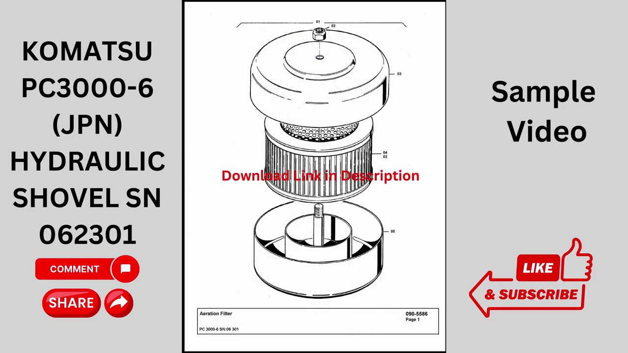 PARTS MANUAL FOR KOMATSU PC3000 6 JPN HYDRAULIC SHOVEL SN 062301