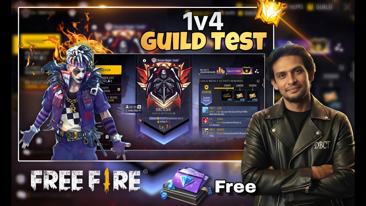 FREE FIRE LIVE GUILD TESTING | GUILD TEST LIVE | FF LIVE GUILD TEST #freefirelive #giveaway