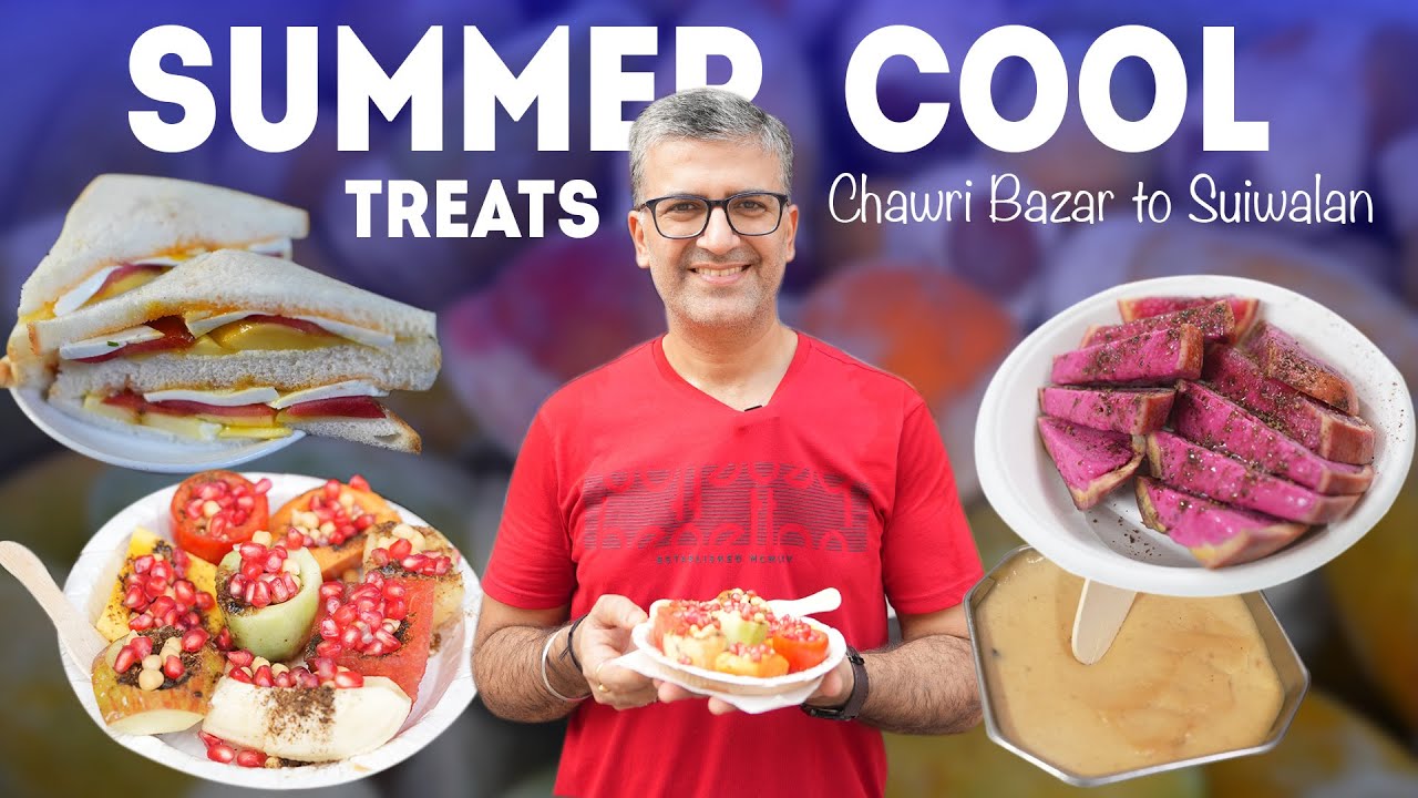 Insane OLD DELHI Summer FOOD TOUR!Kulle Ki Chaat,Fruit Sandwich,Stuffed Anar Kulfi, Kheer,Kesar Milk