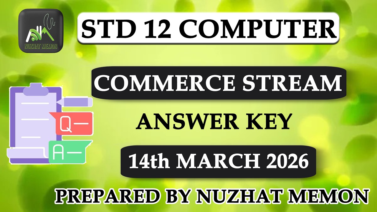 Std 12 Computer Gujarat Board Paper Solution March 2026 (Commerce Stream)