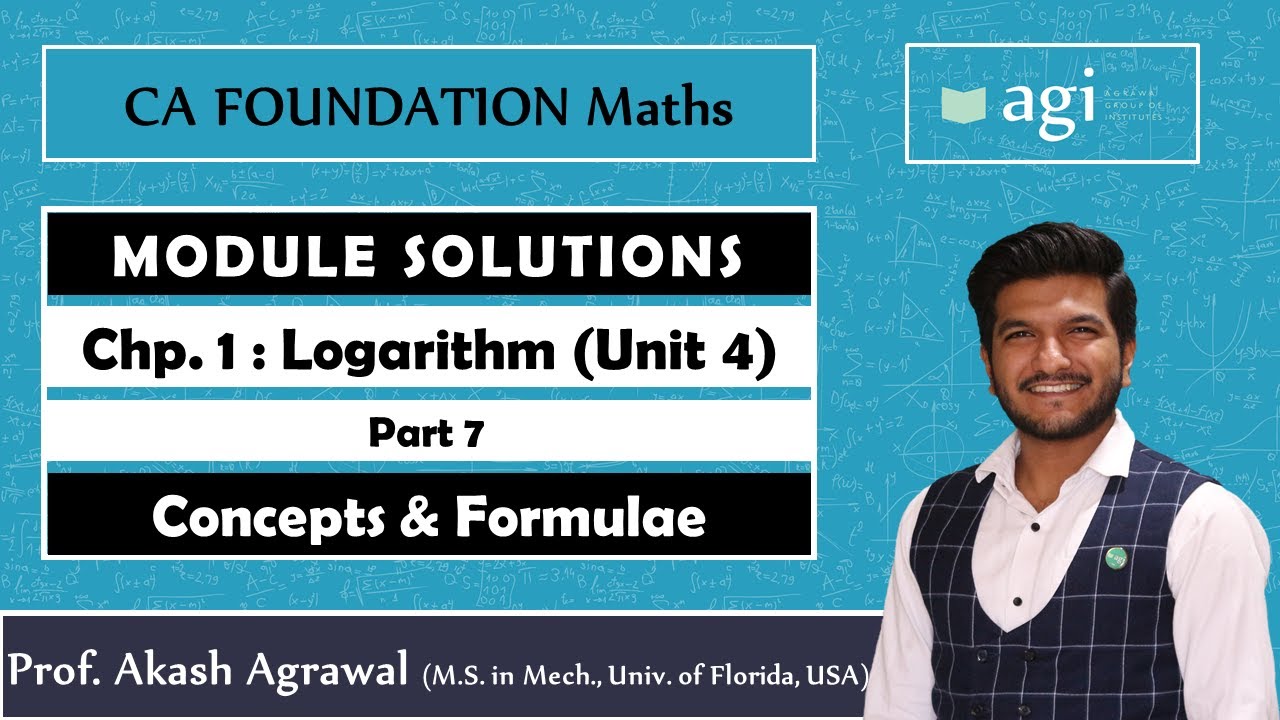 CA Foundation | Business Mathematics | Logarithm | Concepts & Formulae | ICAI Study Material