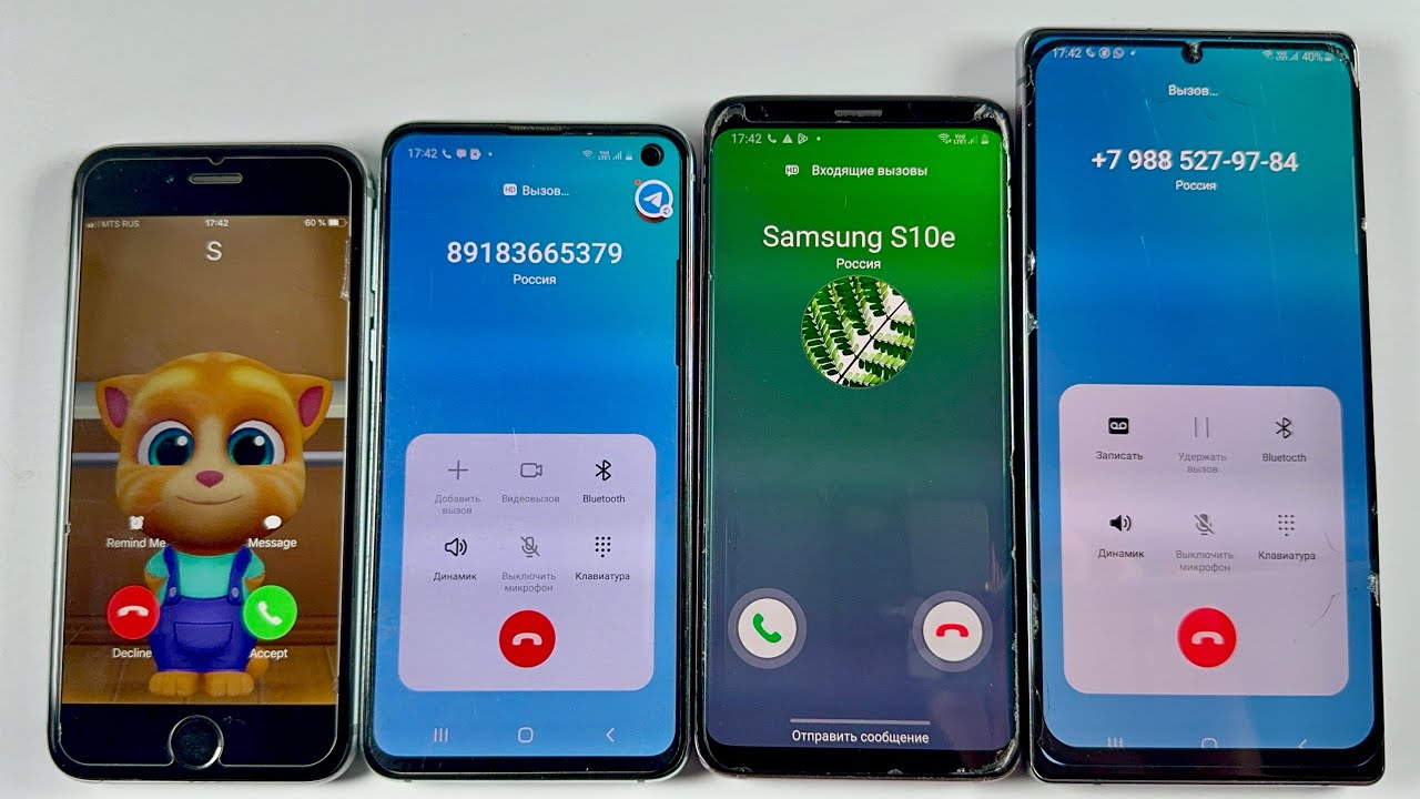 Incoming Call IPhone 6S + Samsung Galaxy S10e + Samsung Galaxy S9 + Samsung Galaxy Note 20
