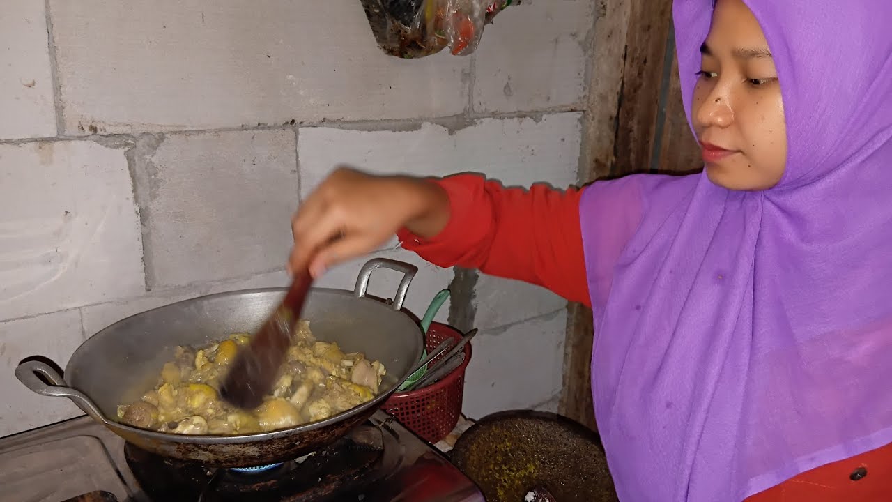 Keseharian rutinitas pagi,keluarga rantau,masak ayam kampung rica2,.
