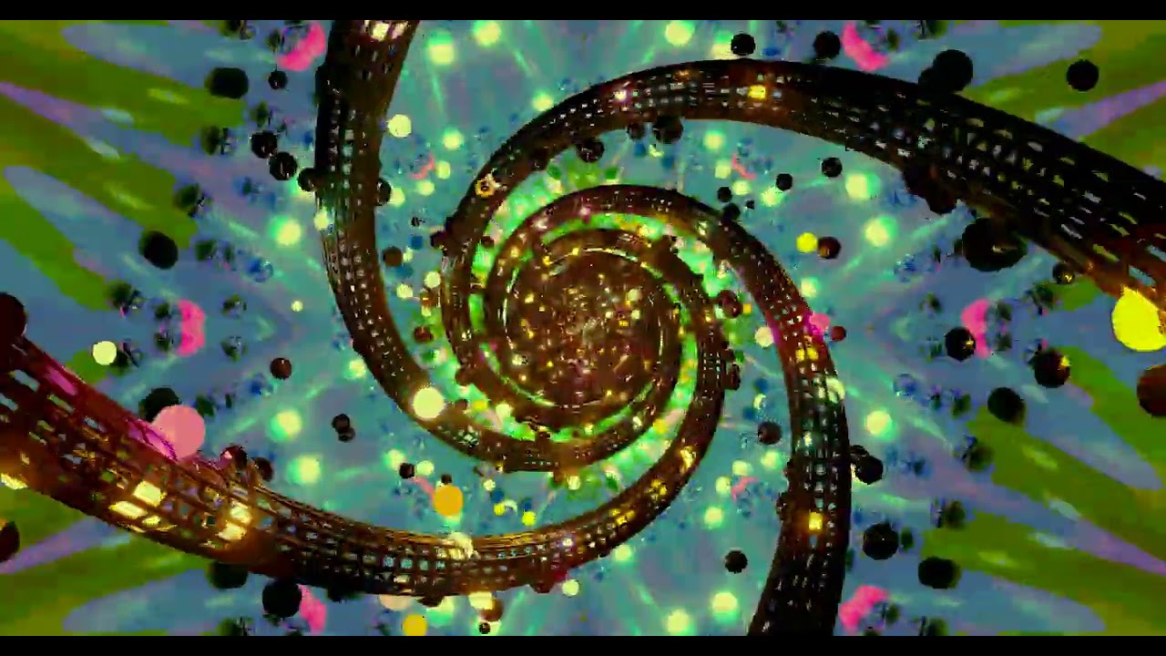 10 hours Neon Tunnel Spiral Green Purple Screensaver 4K UHD 60fps VJ Loop