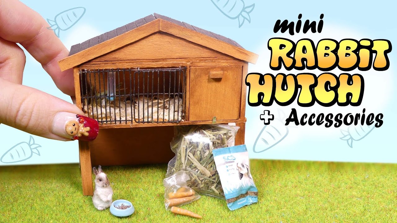 Miniature Rabbit Hutch & Accessories Tutorial // DIY Bunny Cage
