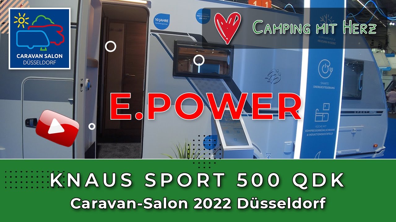 KNAUS Sport 500 QDK E.Power - Günstiger Familien-Wohnwagen ohne Gas! - Caravan-Salon 2022 Düsseldorf