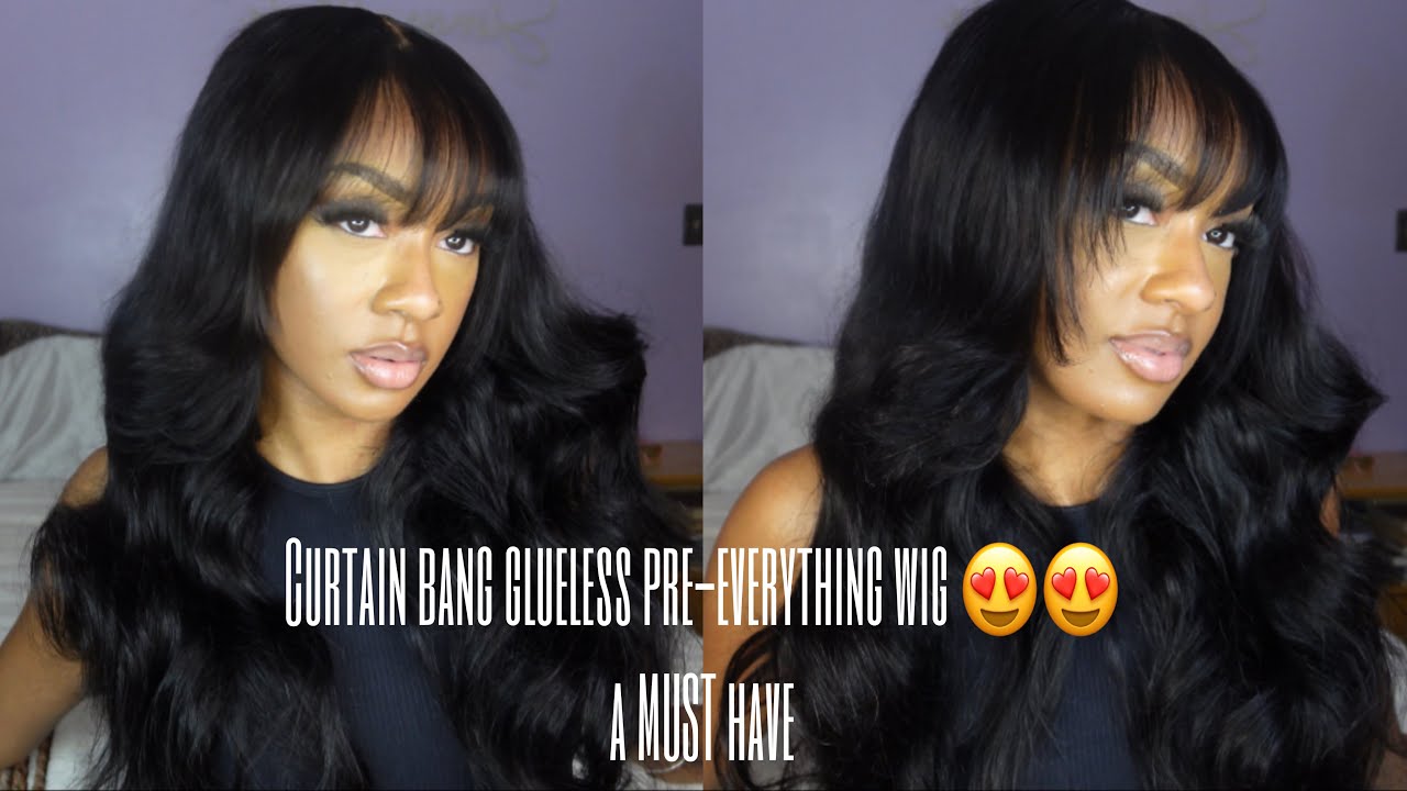 curtain bang wig tutorial & install! ft. UNICE on Amazon