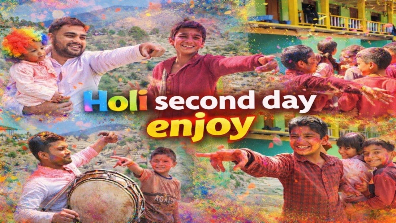 Holi Second Day Enjoy 😍 | Pahadi Holi Celebration | Full Masti With Kids