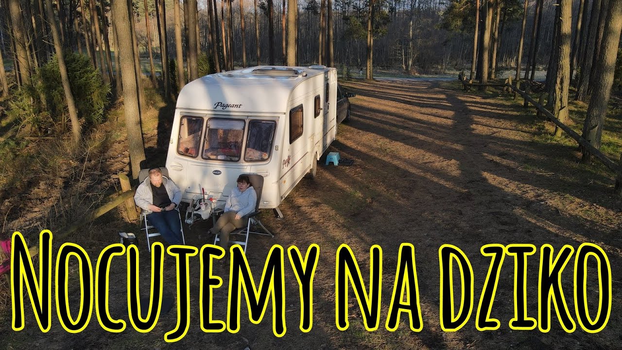 Nocujemy na dziko - parking nad jeziorem Białym.