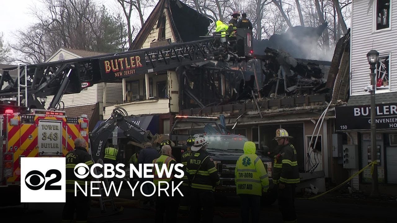 Video shows Butler, N.J., building partially collapse during fire