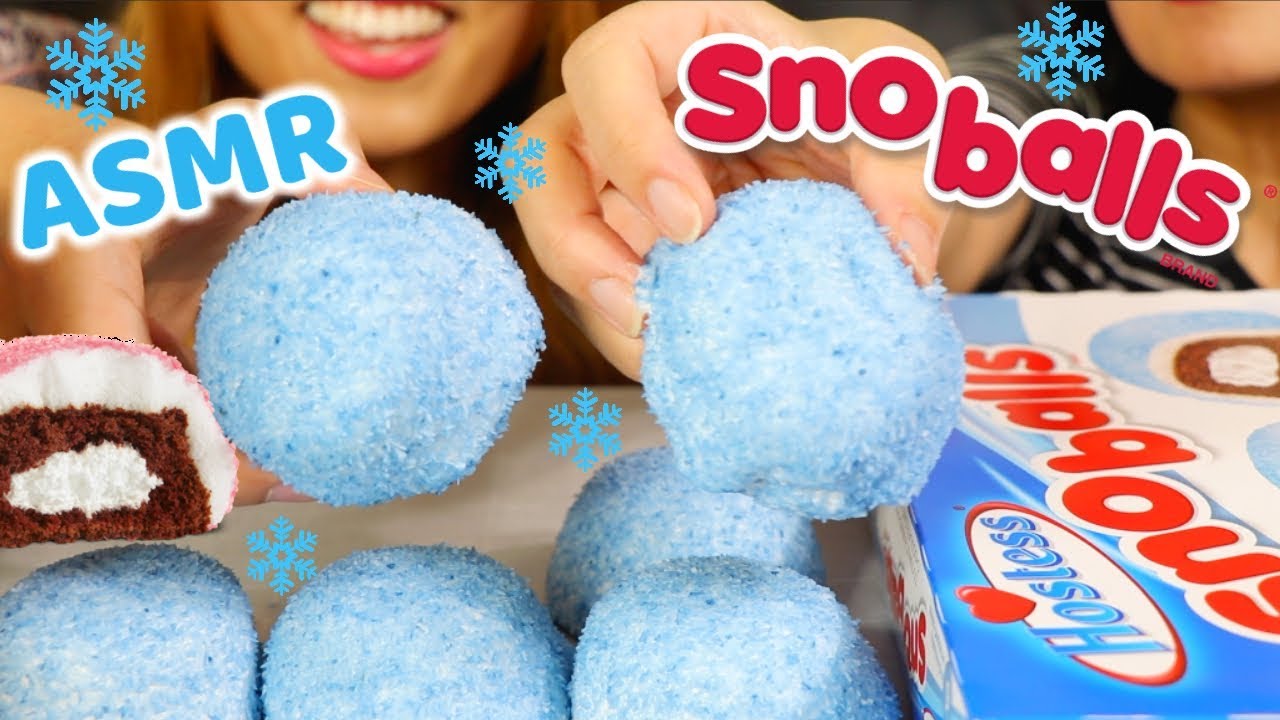 ASMR EATING MARSHMALLOW SNO BALL CAKES *SOFT EATING SOUNDS* MUKBANG