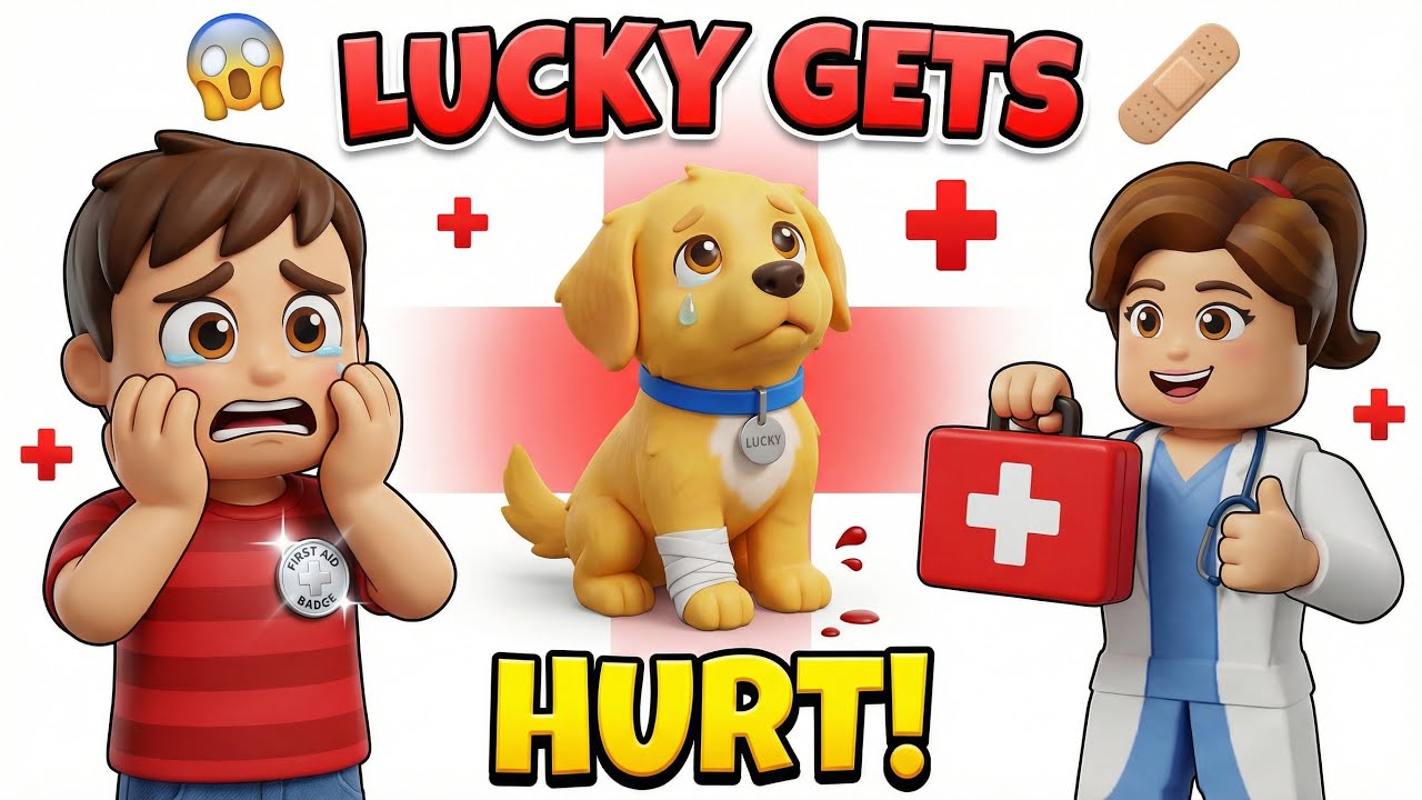 LUCKY Gets HURT! 😱🩹 Tommy Learns First Aid & SAVES His Friend! 🏥🦸  Roblox Brookhaven RP