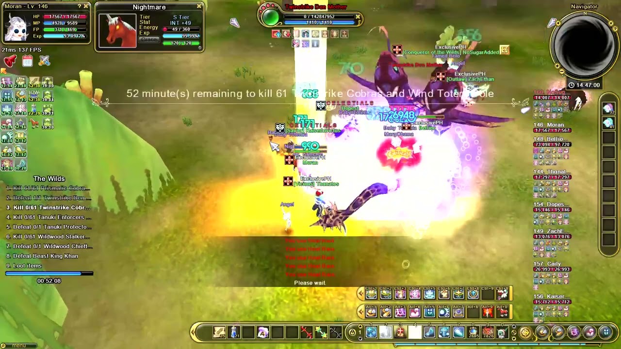Flyff Universe - WILDS RUN 1RM, 1TANK, 6DPS (Mia Server)