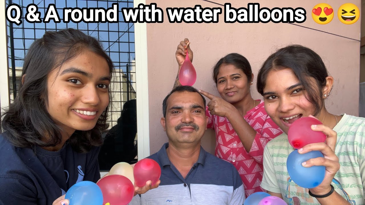 Q & A round with water balloons 😍😆 | Tejaswinishivakumar vlogs.