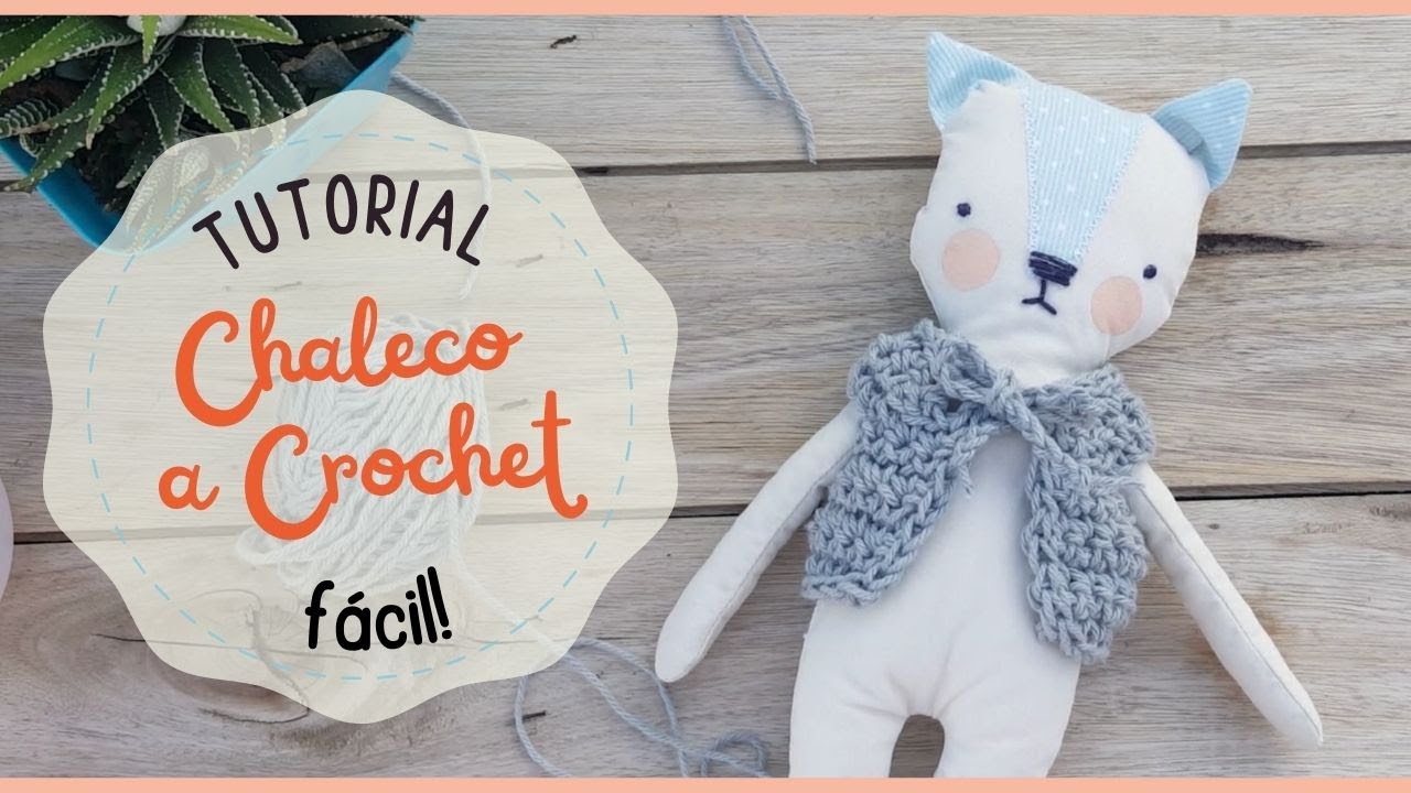 💖Como tejer un Chaleco a CROCHET para Muñecos de Tela│👉+ Ropita!!