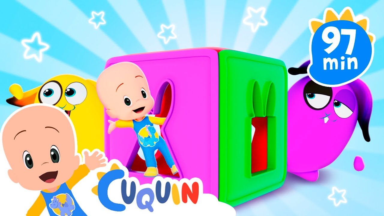 O cubo mágico das formas de Cuquin e mais vídeos educativos 🔺🟢🟪  Desenhos animados para bebês
