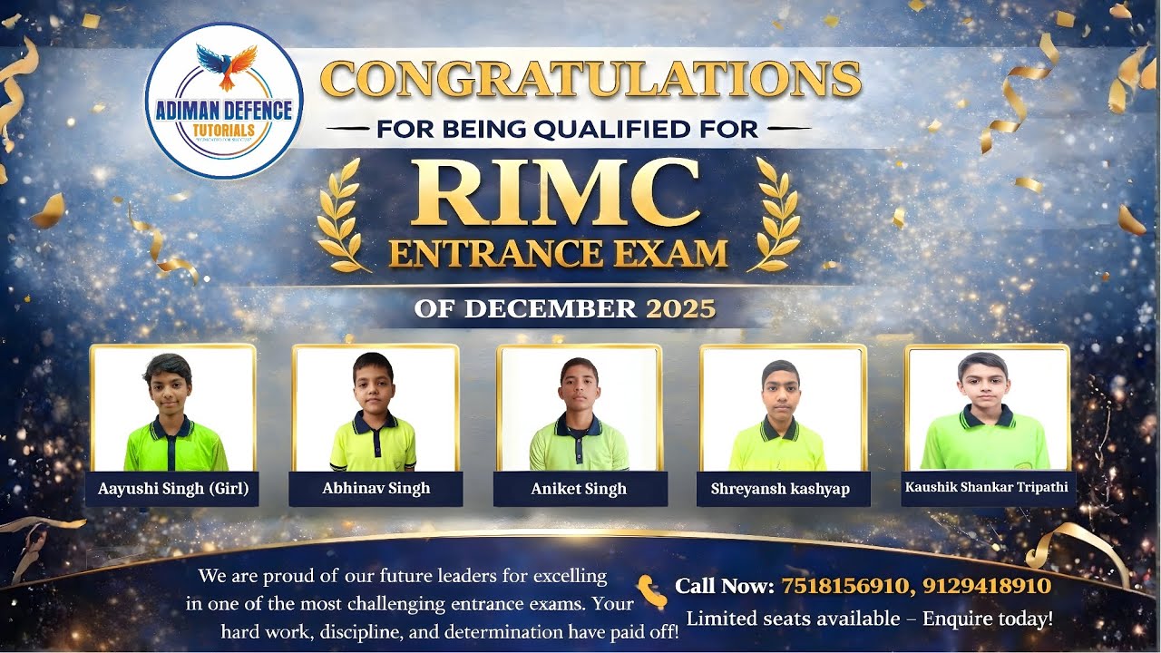 🔥5 Students Qualified RIMC 2025 | Director M K Singh Announces Big Result | Adiman Defence Tutorials