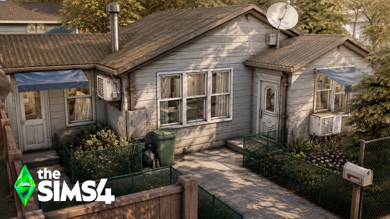REALISTIC HOME FOR A LAZY, SLOPPY & UNEMPLOYED SIM - Relaxing Speed Build-ASMR| The Sims 4 - no cc.