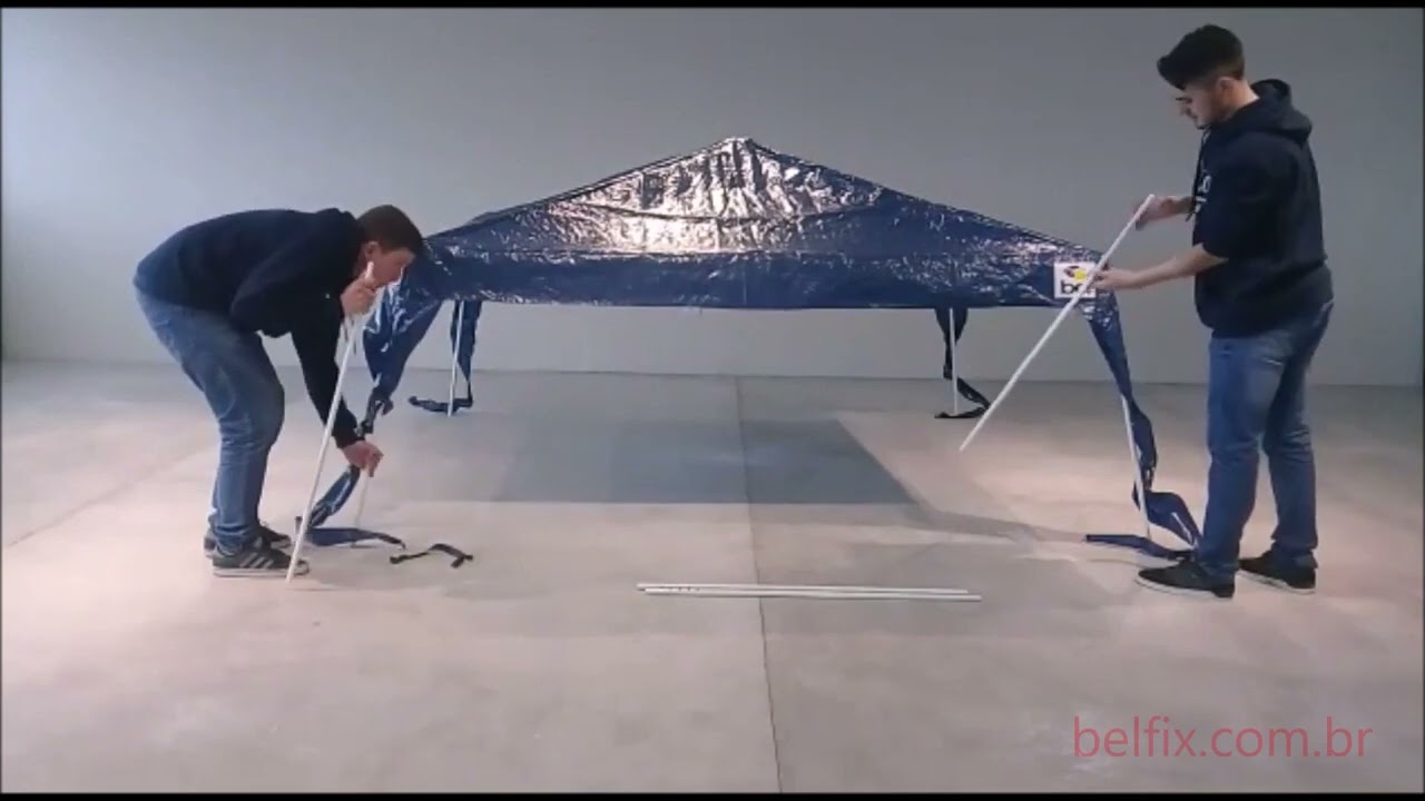 Tenda Gazebo 3mx3m Polietileno Azul 301202 Belfix - Como Montagem Tenda Gazebo Tubular Vídeo Manual
