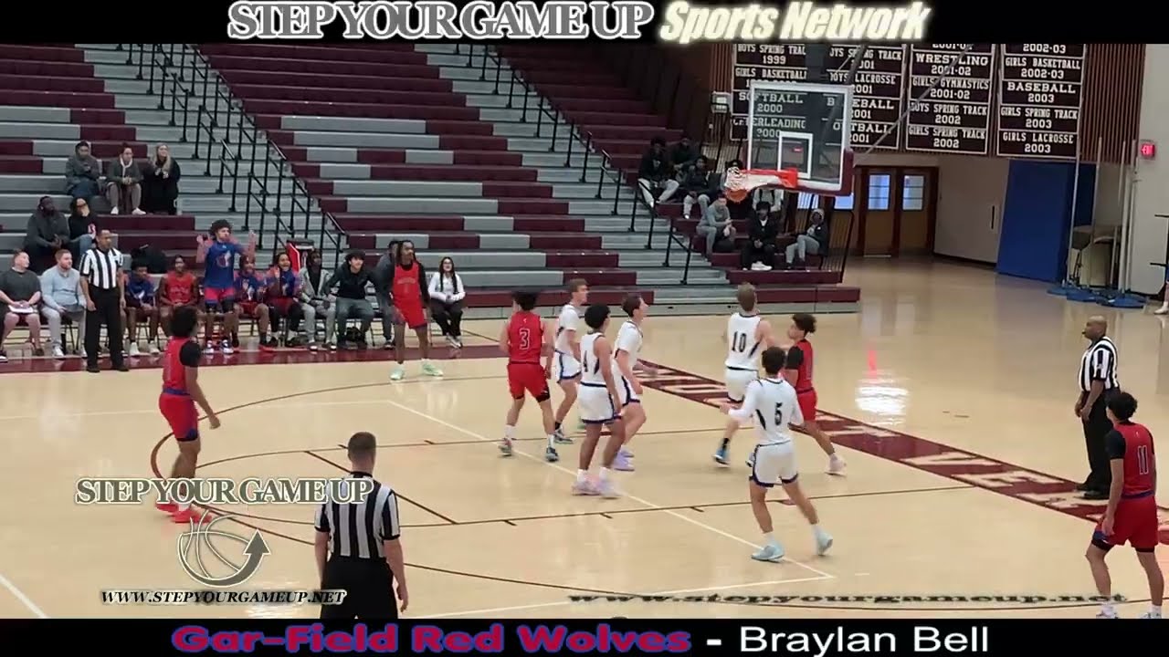 Gar-Field Sophomore Braylan Bell behind back dribble step thru FLOATER ON 3,DOUBLE SPIN FLOATER ON 2