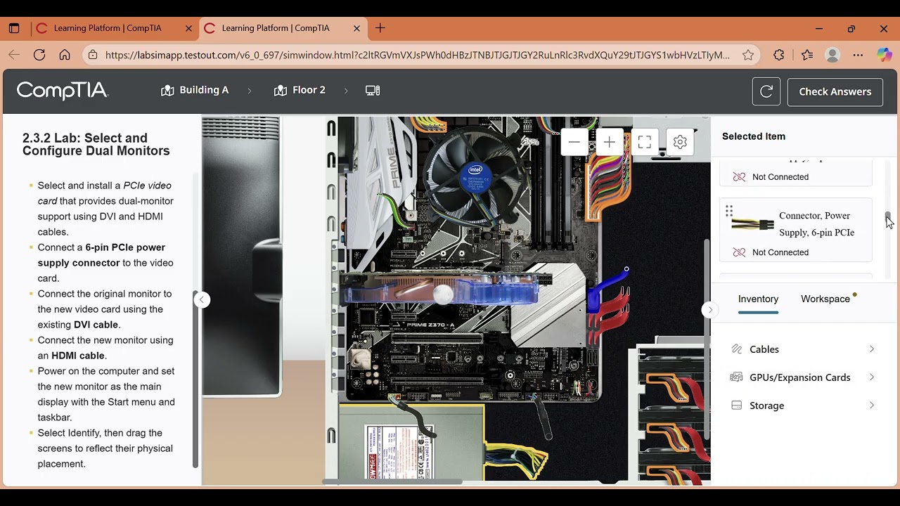 Lab: Select and Configure Dual Monitors 2.3.2