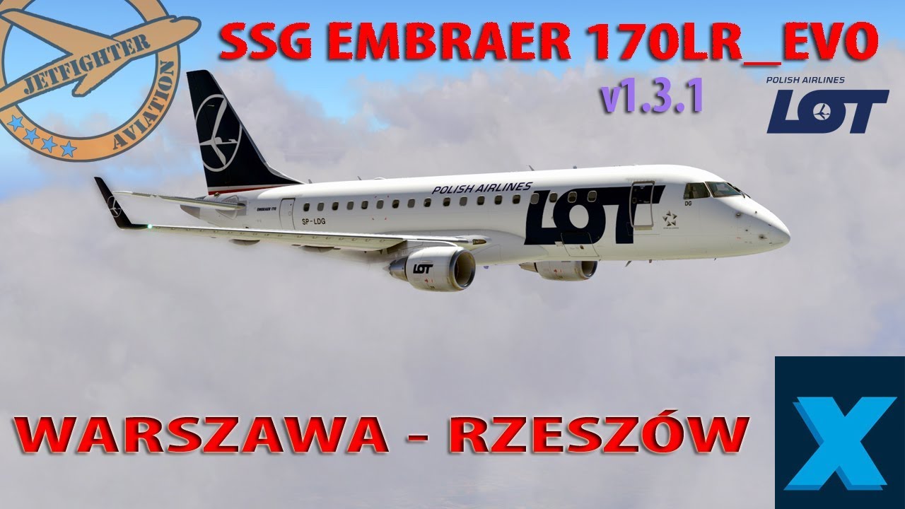 X PLANE 11- LIVE -  SSG EMBRAER -170LR_EVO ver. 1.3.1 - WARSZAWA - RZESZÓW -  VATSIM