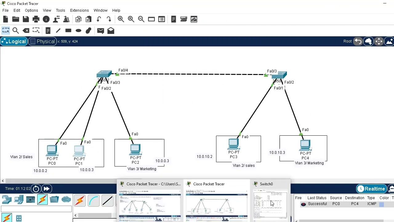 Lab 2: VLAN Trunk Mode