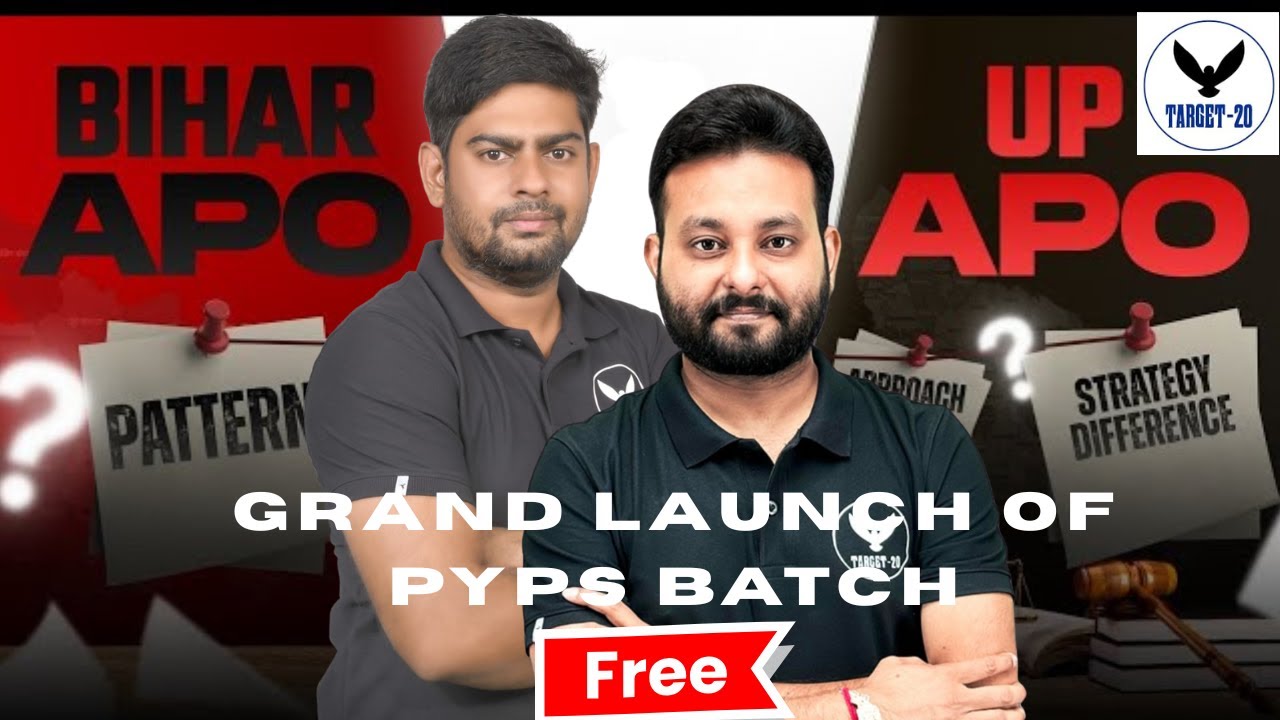 Free Bihar APO & UP APO PYPs Batch Launch | Complete PYQs + Strategy | Target20 Judiciary