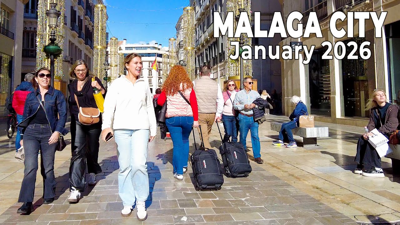 Malaga City January 2026 Walking Tour Costa del Sol Spain [4K]