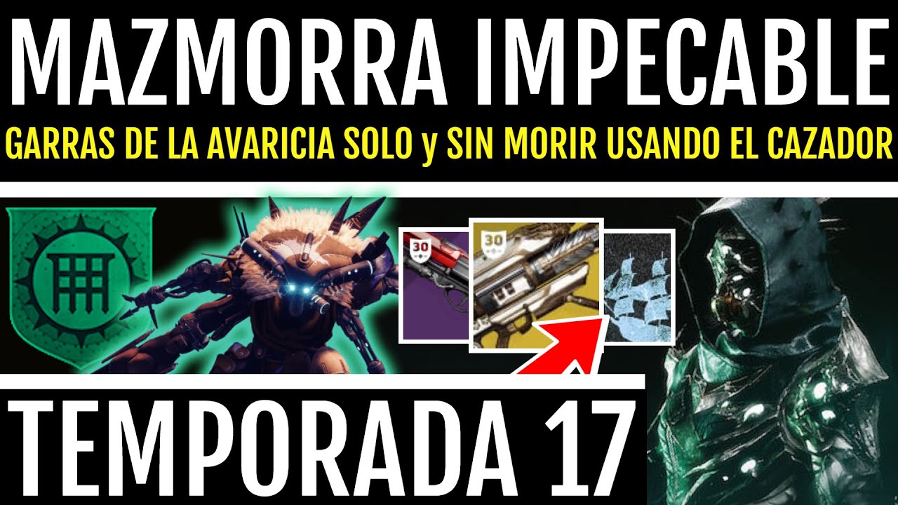 GARRAS de la AVARICIA IMPECABLE con CAZADOR - SOLO y SIN MORIR (Temporada Atormentados) Destiny 2