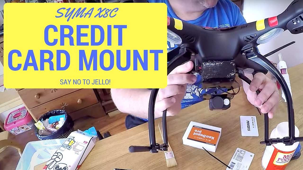Syma X8C Credit Card Mount 2.0 - Say No to Jello!