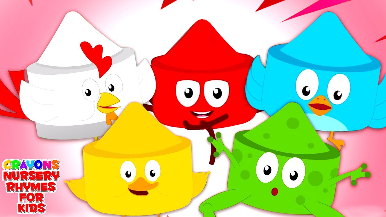 Five In The Bed Number Song and Crayons Nursery Rhymes