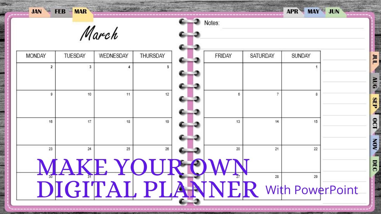 How to make a digital planner with clickable links |  Using PowerPoint