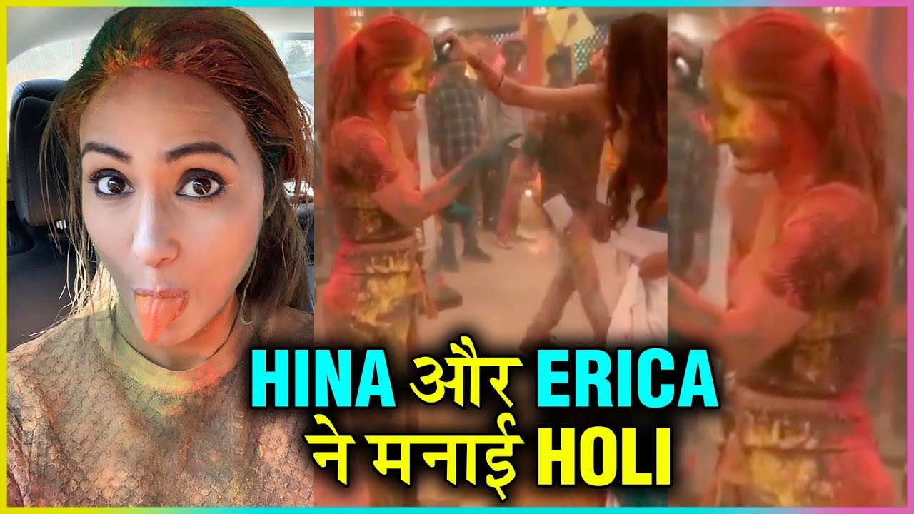 Hina Khan & Erica Fernandes CELEBRATE HOLI On The Sets Of Kasautii Zindagii kay 2