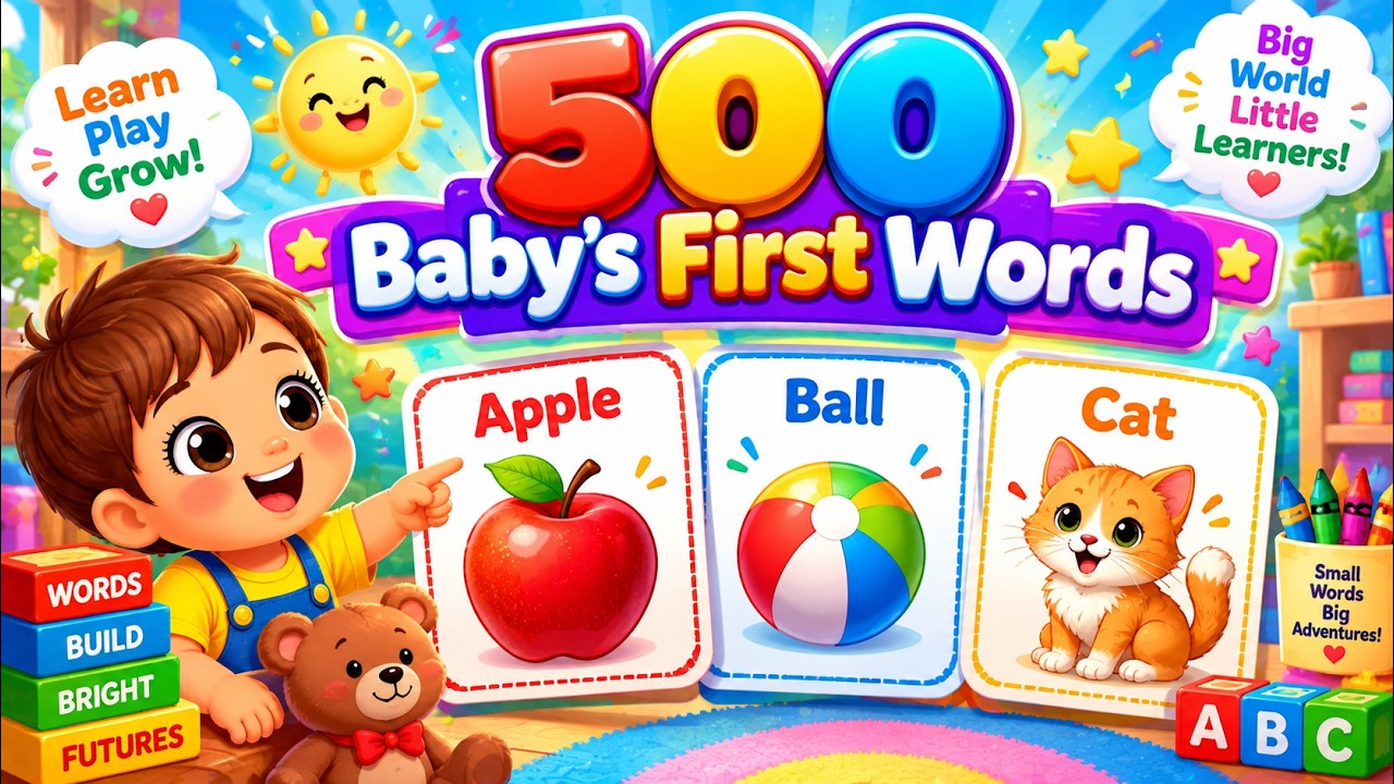 500 Baby's First Words | Learn to Talk with Baby & Toddler Learning Flashcards
