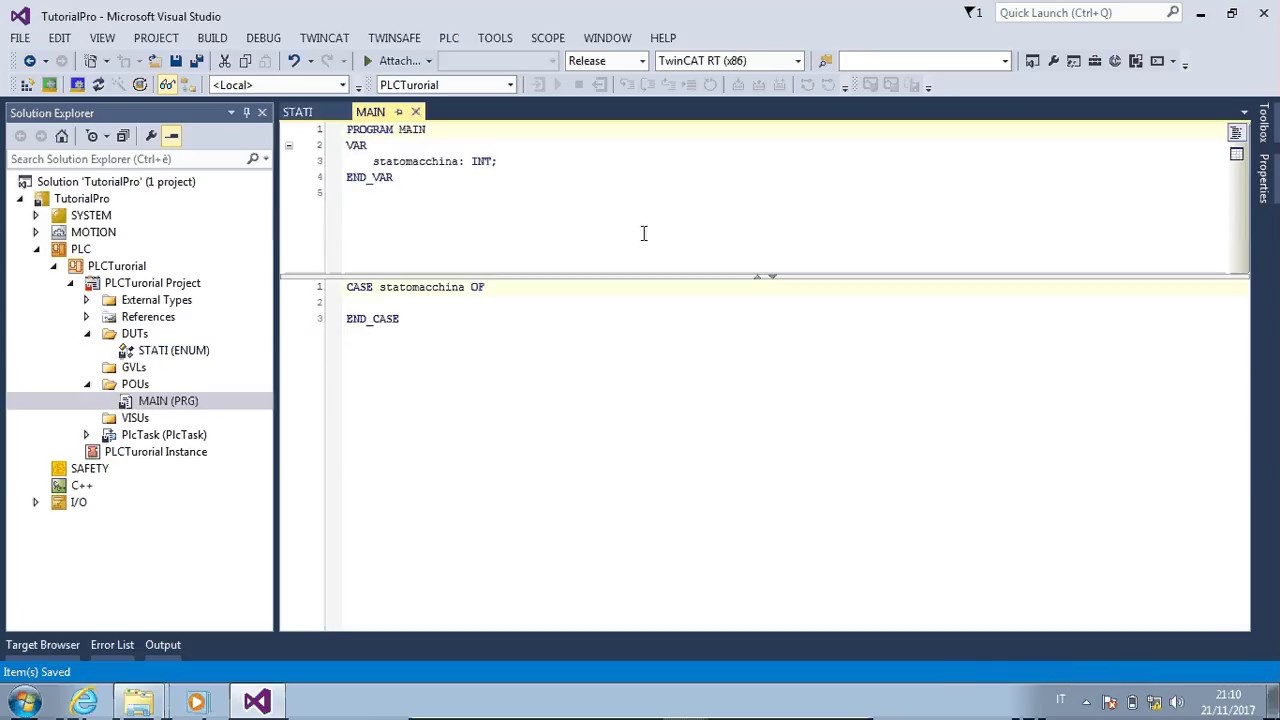 Tutorial Twincat programmare regole base versione integrale