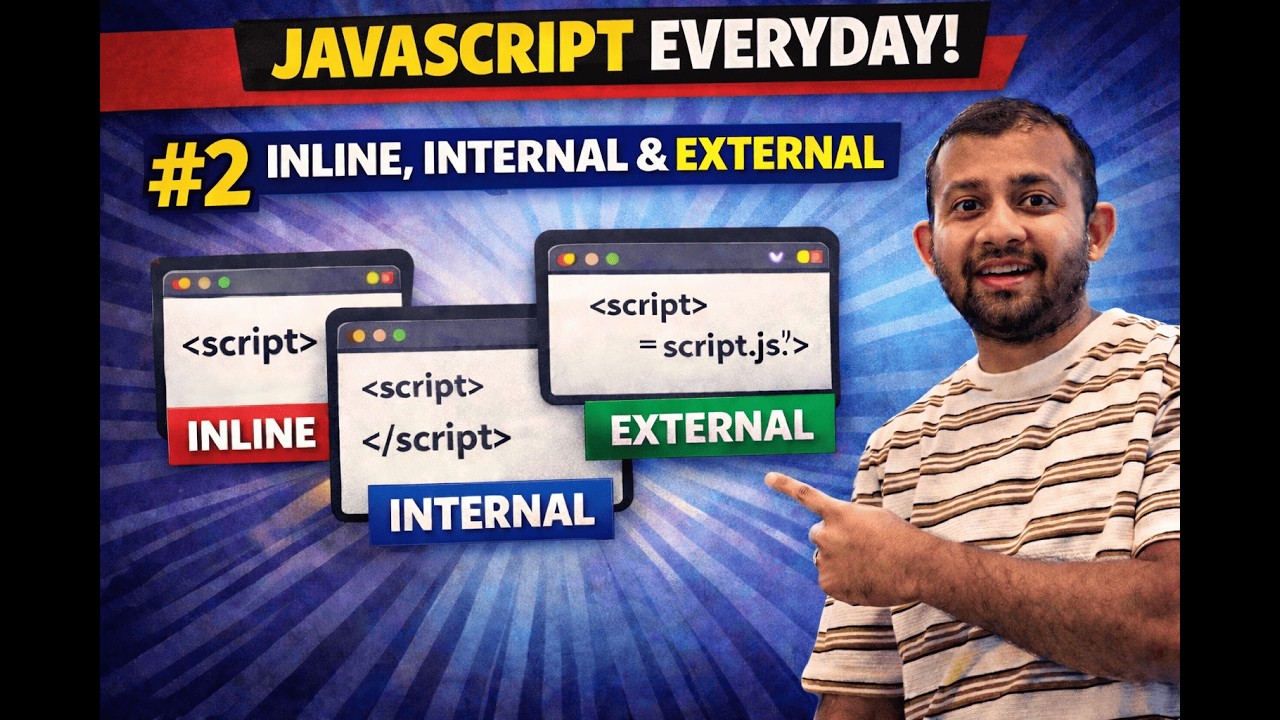 Inline vs Internal vs External JS Explained 🔥 | Javascript Everyday | Ep 2