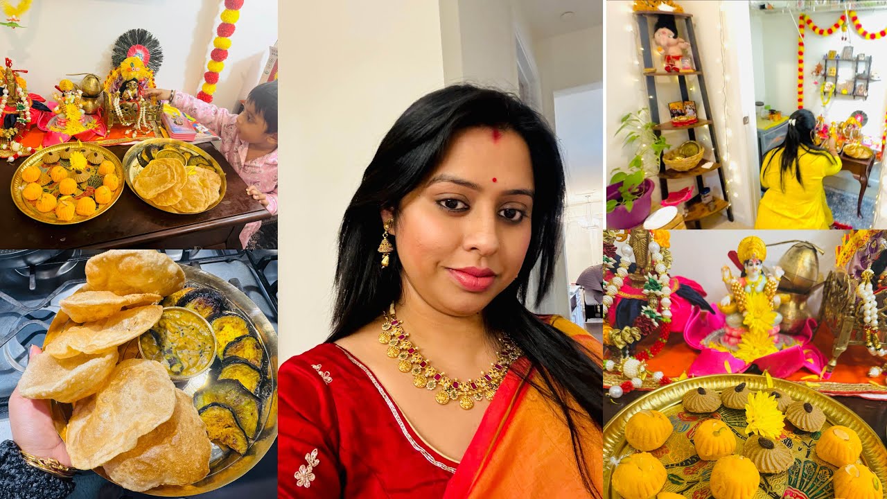 আমেরিকার বাড়িতে মিমোর প্রথম পুজো🙏🏻 ভোগ দিয়ে পুজো দিলাম মা কে🙏🏻