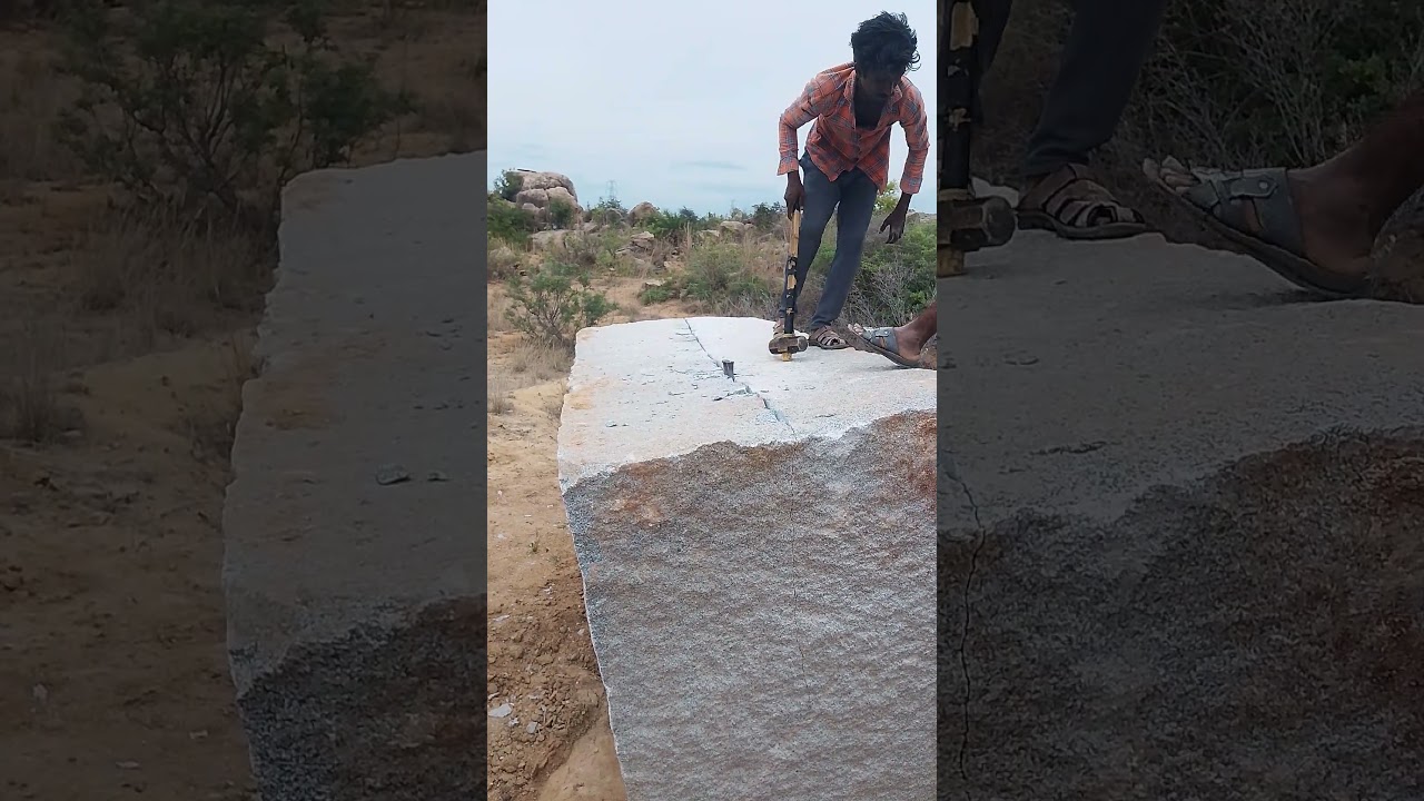 granite cutting work video