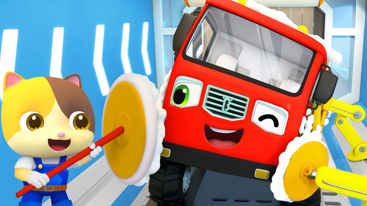 Monster Truck - Bath Song | Fire Truck, Police Car | Nursery Rhymes | Kids Songs | BabyBus