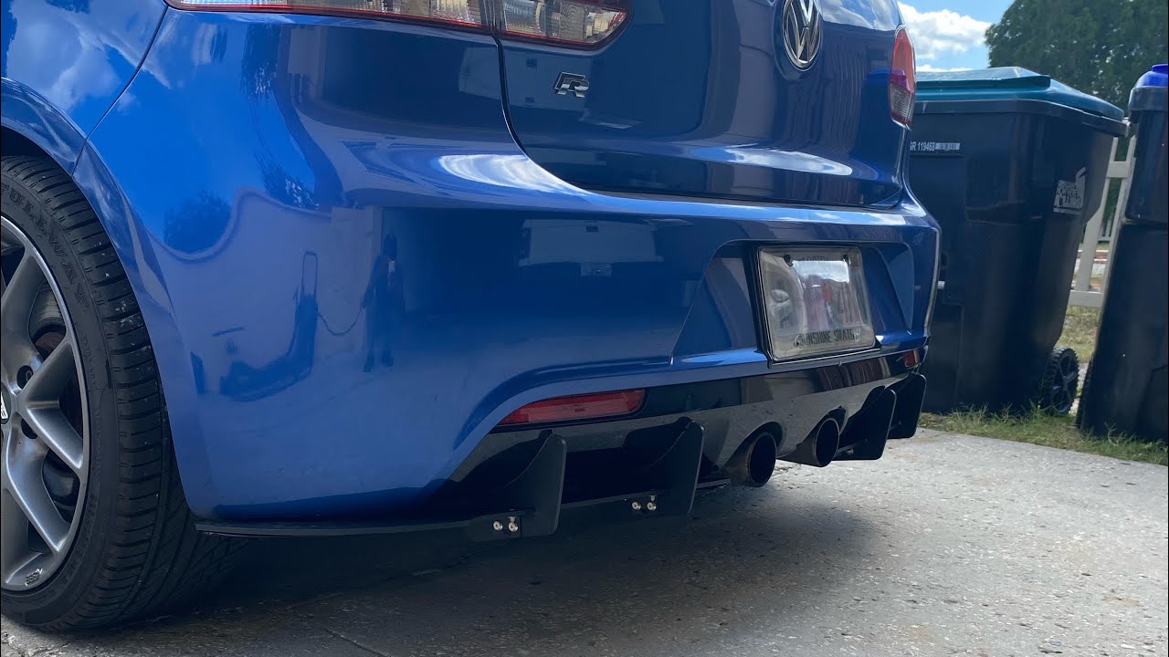 Installing Maxton Design VW Golf R MK6 rear side splitters / rear defuser!