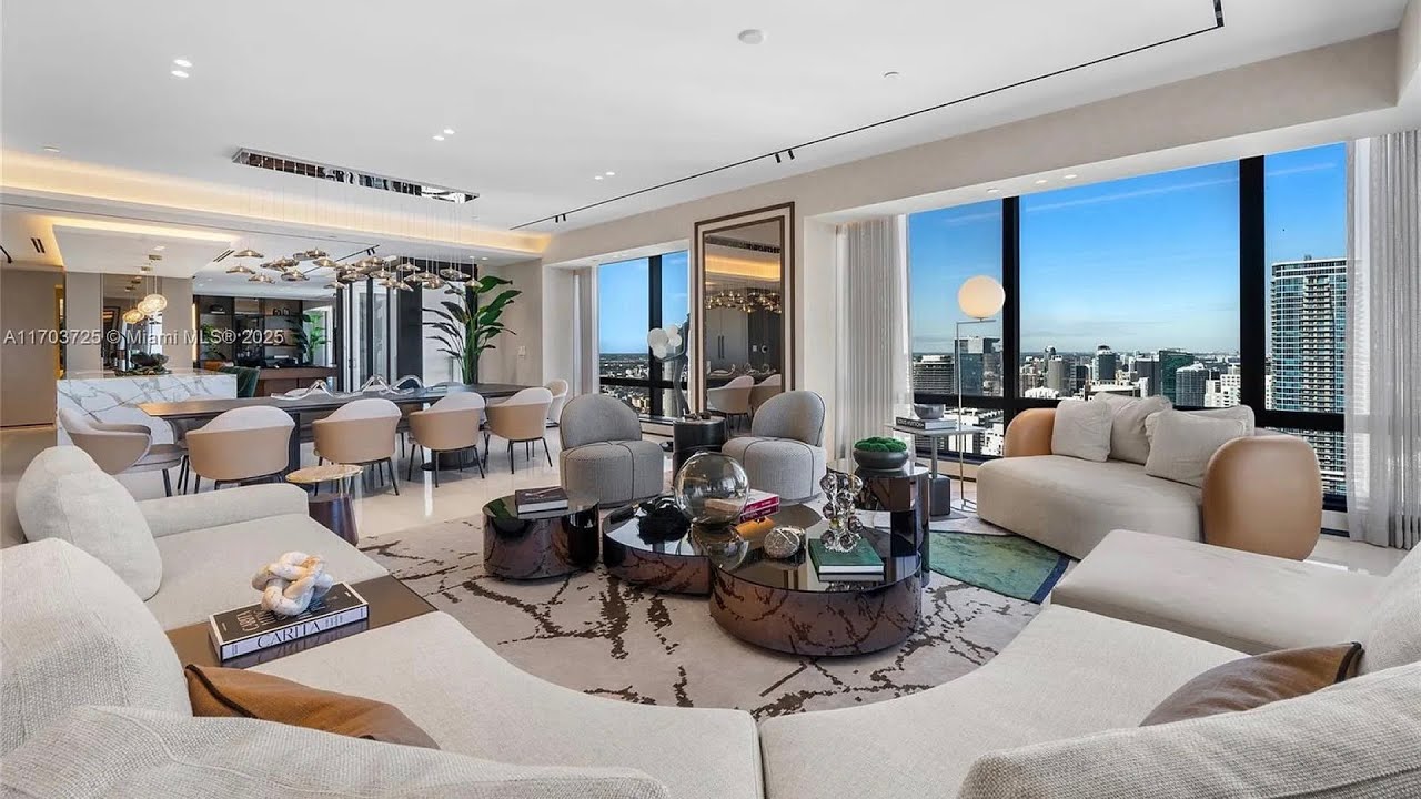 A Stylish Sky-High Abode at The Four Seasons Residences in Brickell Miami FL #realestate #hometour
