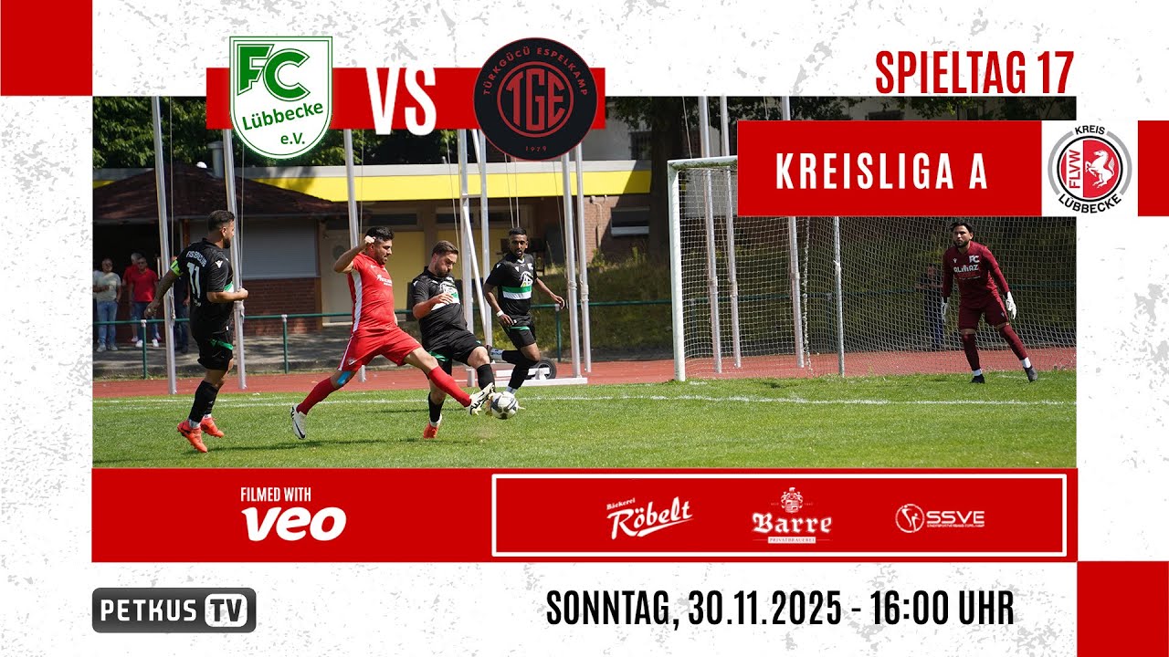 Letzter Spieltag 2025: FC Lübbecke vs. Türk Gücü Espelkamp – LIVE bei petkusTV