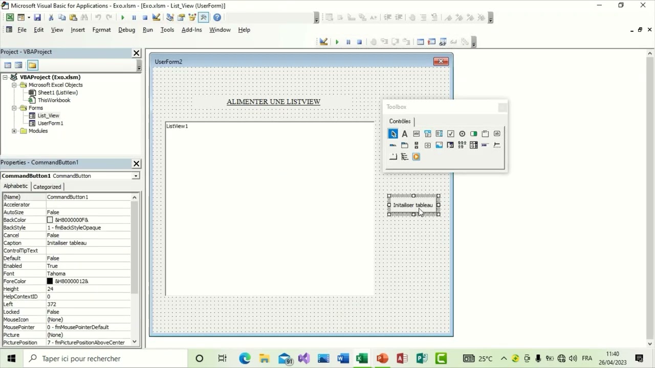 Petit secret : Comment Alimenter une listview à partir d'un tableau VBA-Excel