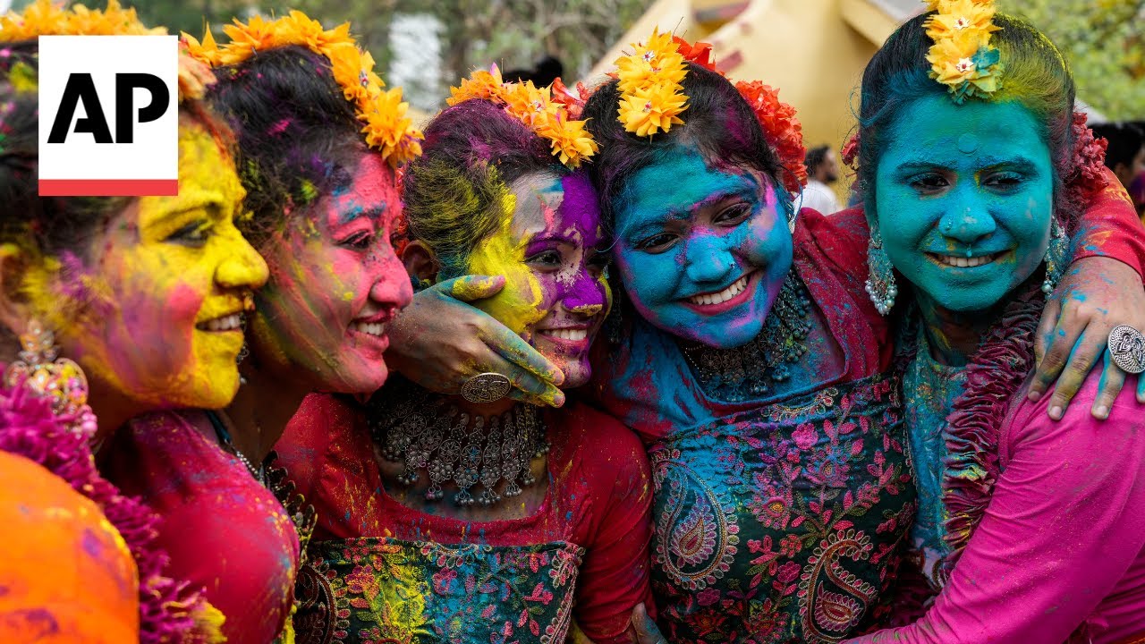 Holi festival celebrated with bursts of color across India