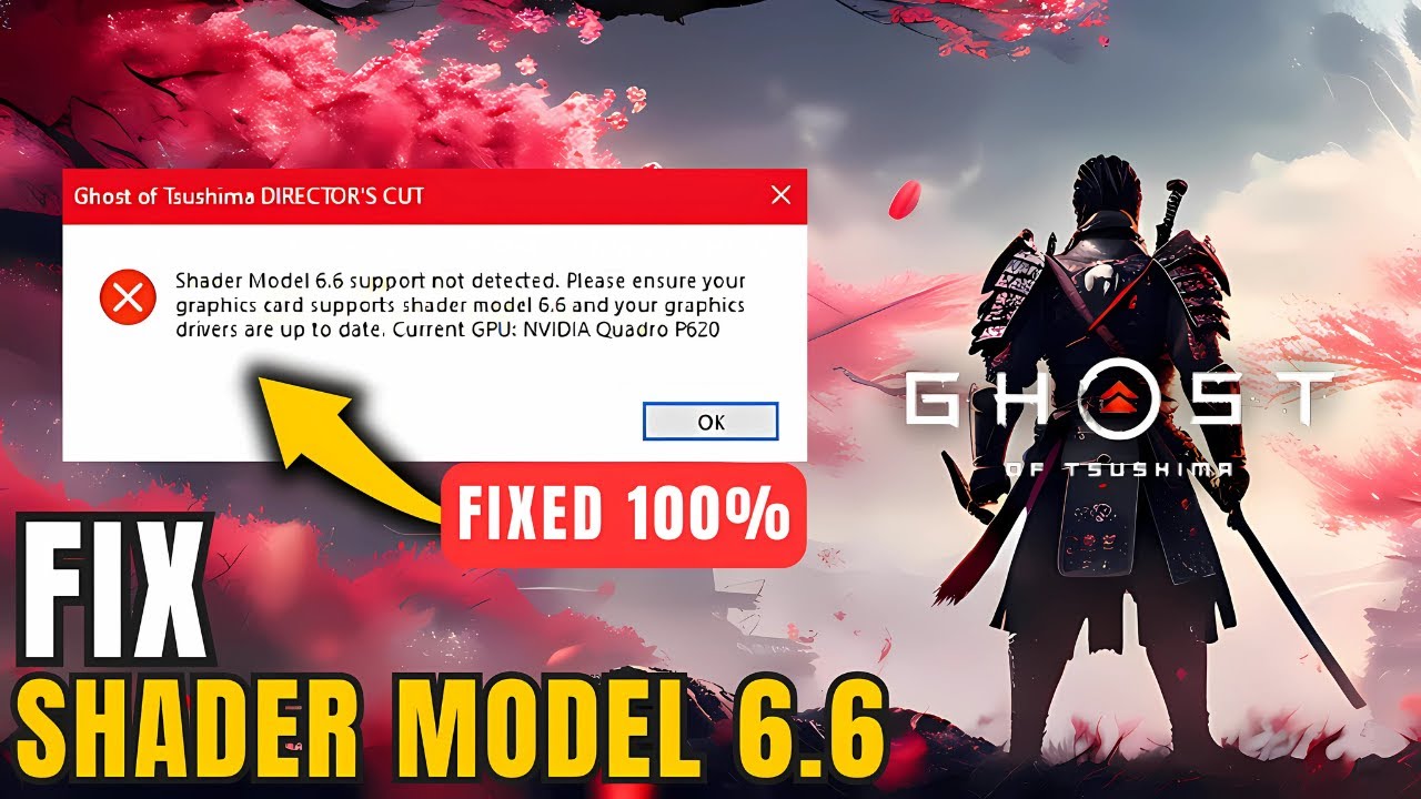 How to fix Ghost of Tsushima Shader Model 6.6 Support Not Detected Error || Fix Shader Model 6.6 ||