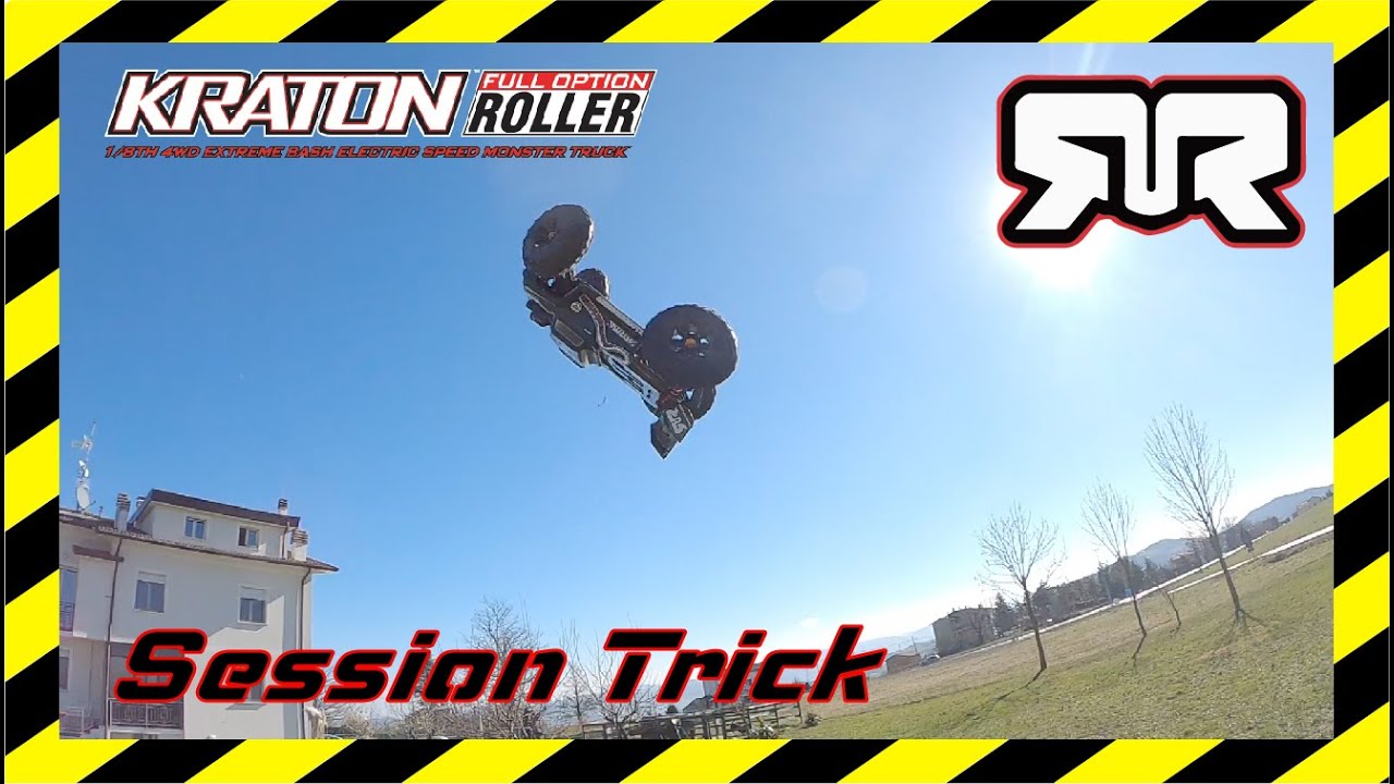ARRMA Kraton EXB 6S Trick session, Backflip, frontflip, swichflip ( Kraken V8 body DRRC Stunt )